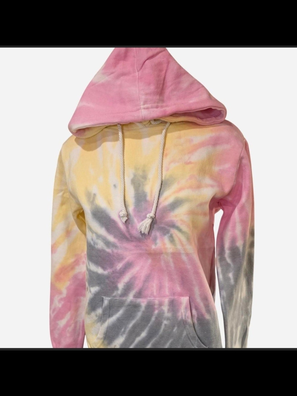 Dreamsicle Super Soft Pastel Tie-Dye Hoodie in Yellow, Pink & Cream Small